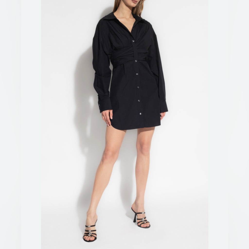 T By Alexander Wang Sheer Silk Blend Tunic Shirt Black (Size S)